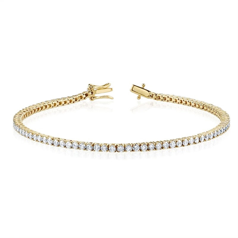Tine tennisarmbånd fra MerlePerle i 18 karat forgyldt sølv med klare zirkonia.